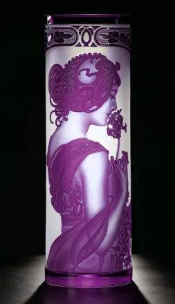 Vase of cut crystal purple SEB400FP