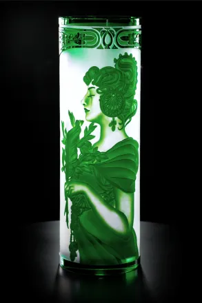Vase of cut crystal green SEB400ZK