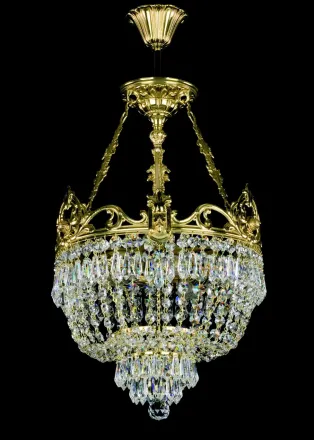Brass chandeliers with trimmings L16207CHCLN