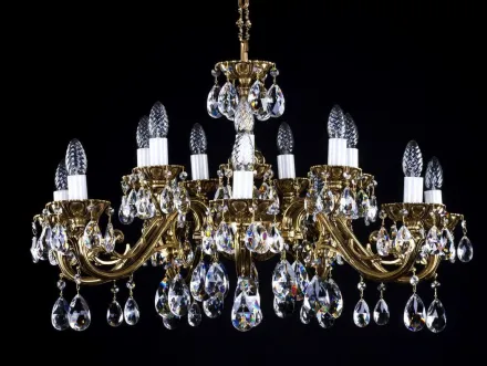 Brass chandelier with trimmings L336CLN