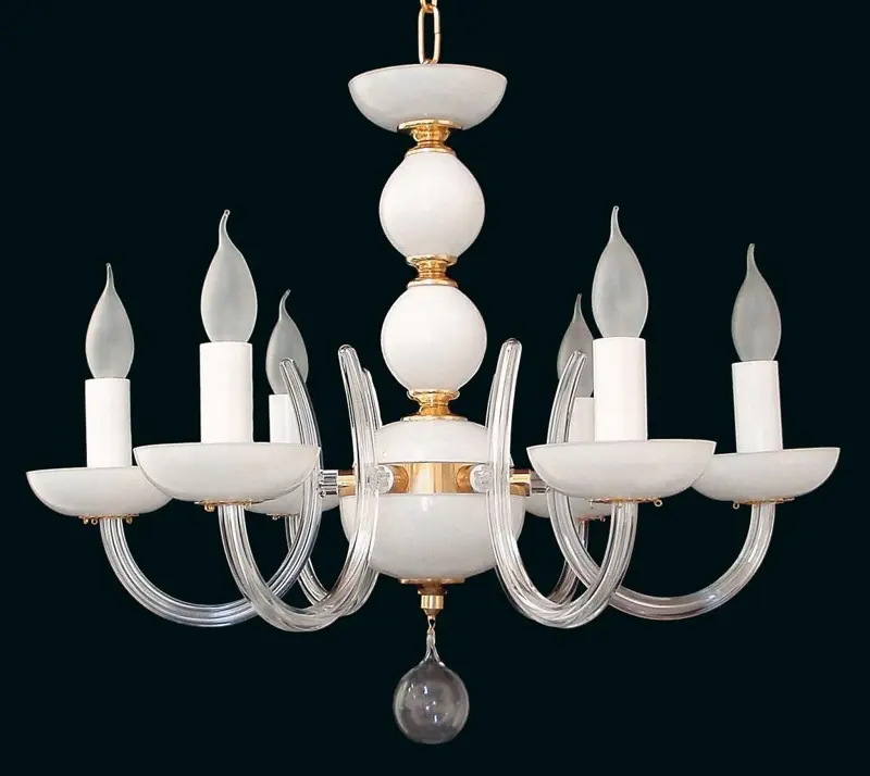 Glass chandelier EL422600 opal