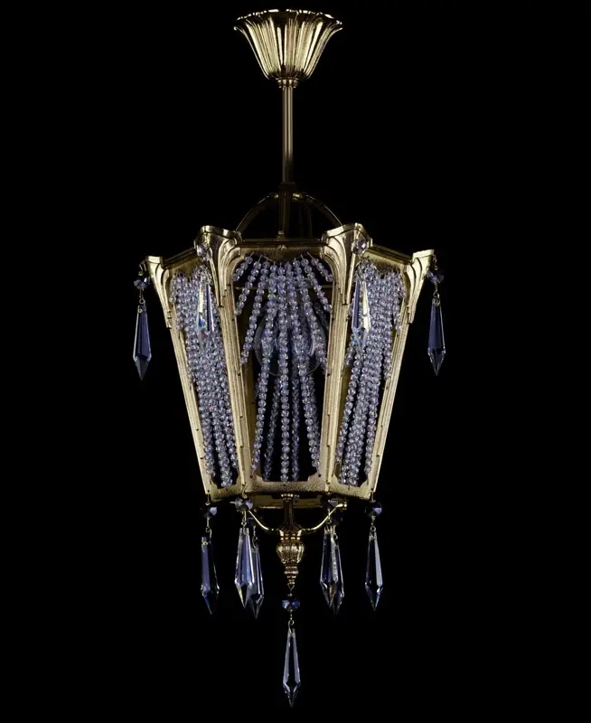 Brass chandelier with trimmings L381CE
