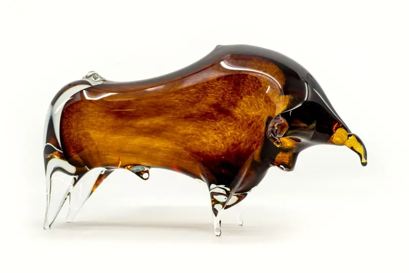 Glass figurine - bull JA/BYV/HN