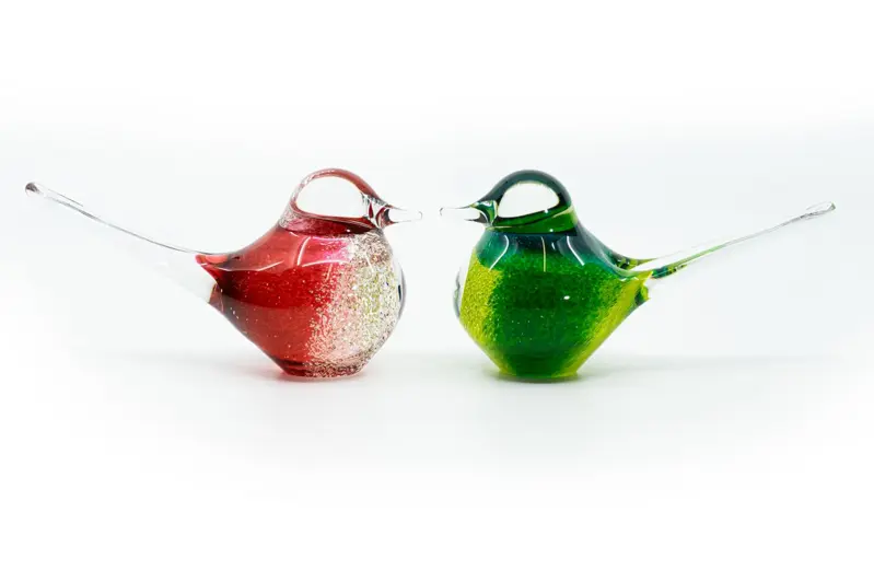 Glass figurine - two birds  JA/PT2M/01