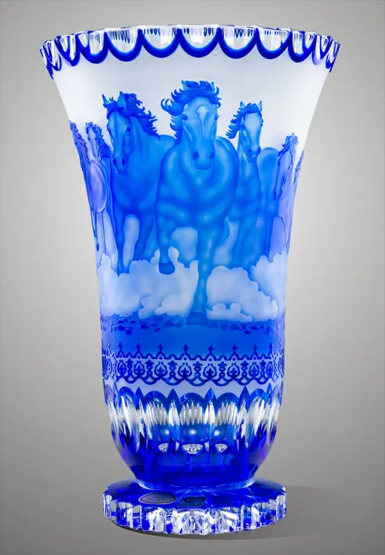 Vase of cut crystal blue SEB80838305H