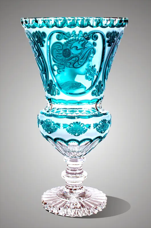 Vase of cut crystal turquoise A.Mucha SEB83046360M-T