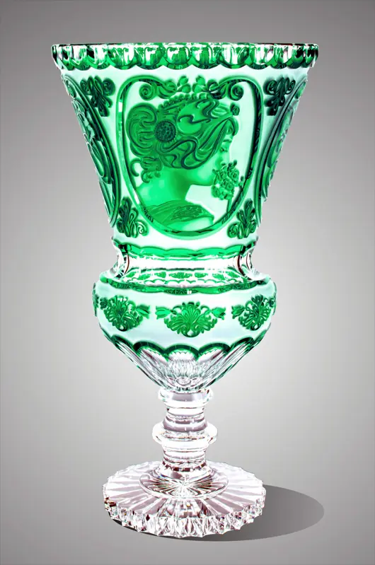 Vase of cut crystal green A.Mucha SEB83046360M-Z