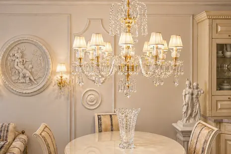 Lighting fixtures above the dining table in real interiors of our customer