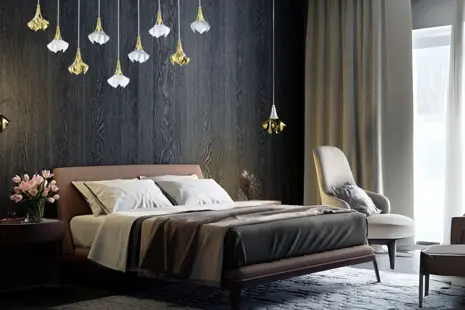 Inspiration: Pendant Lights for the Bedroom and Modern Chandeliers above the Bed