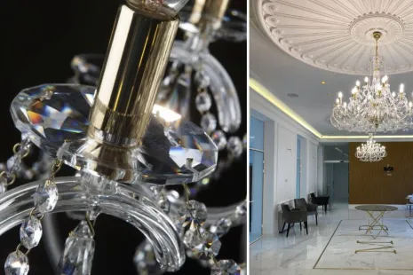 Elegance in the heart of Budapest: Crystal chandeliers at a prestigious clinic (H)