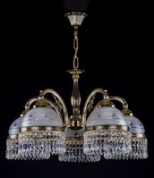 Brass chandelier with trimmings L329CLN