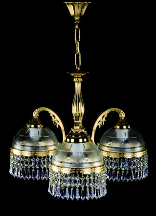 Brass chandelier with trimmings L330CLN
