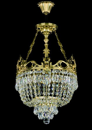 Brass chandeliers with trimmings L16207CHCLN
